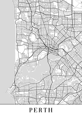 Perth White Map