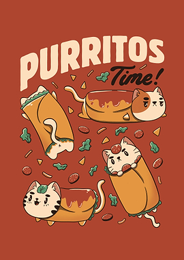 Purritos Time Burrito Cat