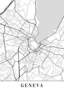 Geneva White Map