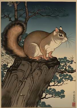 Chipmunk Ukiyo e
