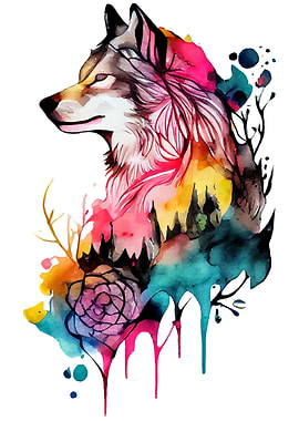 Colorful Wolf