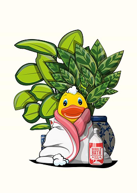 Rubber Duck in Bath Towel