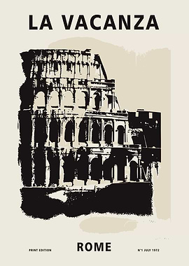 Rome Italy Travel Poster