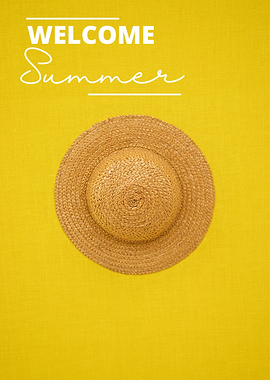 Sunny Vibes Hat on Yellow