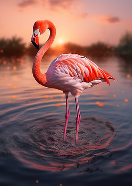 Beautiful Pink Flamingo