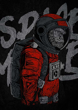 Monkey wearing Space Suit