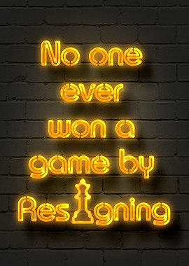 Neon Chess Quote