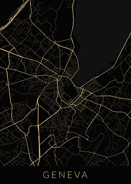 Geneva Map Black Gold