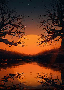 Shilhouette Tree Branch