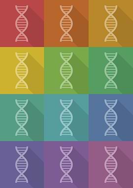 DNA Science Icons Pop Art