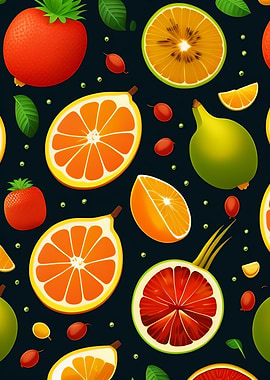 Colorful Fruits Pattern