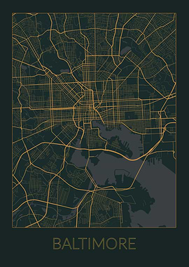 Baltimore Gray Orange Map