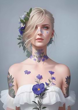 Woman of spring flowers