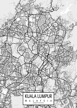 Kuala Lumpur Map Light