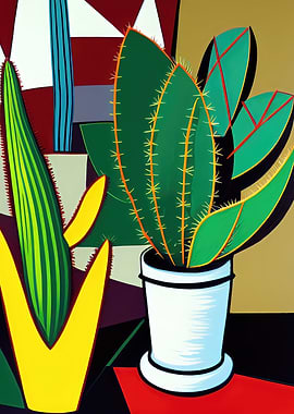 Retro Cactus Plant