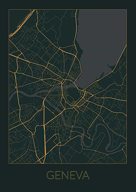 Geneva Gray Orange Map
