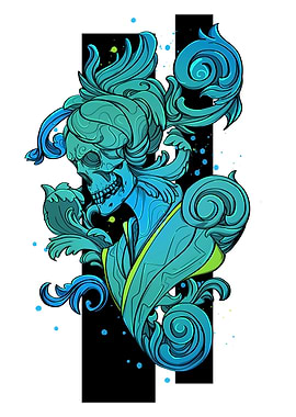 Graceful Mort Skull Geisha