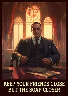 Funny Bathroom Mafia Art