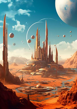 Red Planet Mars Cityscape