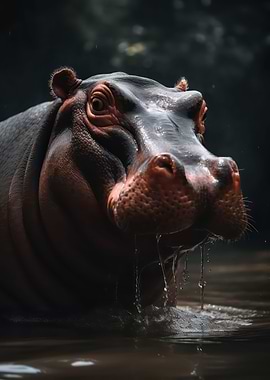 Powerful hippopotamus