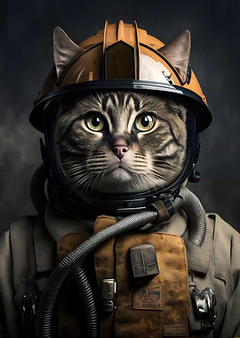 fireman cat ar poster