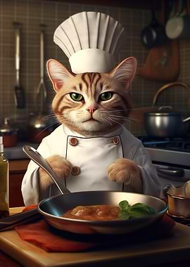 Cat Chef Pan Cook