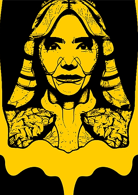 Lone Art of Old Nun Woman