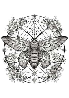 Gothic Moth Painting