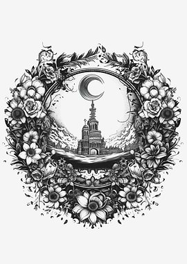 Crystal Ball Ink Drawing