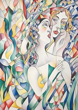 Abstract Art Two Women