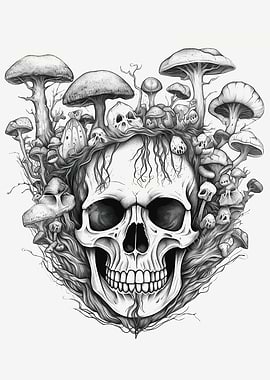 Gothic Mushroom Skull