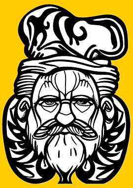 Noble Old Man Line Art