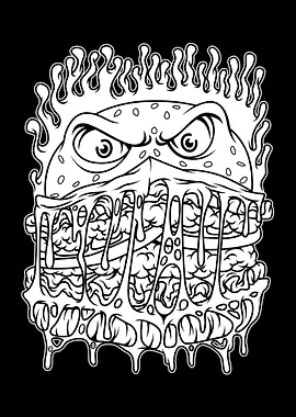 Burger BnW Illustration