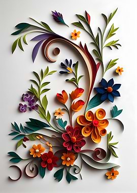 Paper Cut Floral Art