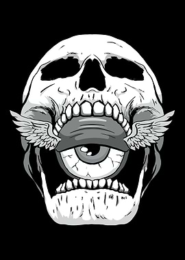 Weirdcore Aesthetic Skull