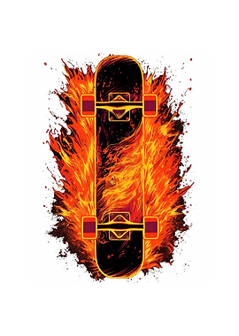 Skateboarding Flaming