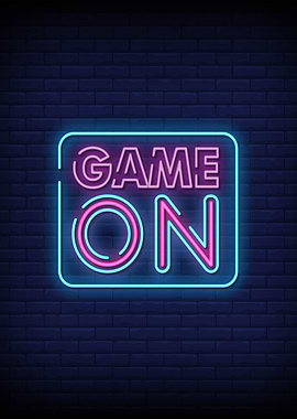 Game on neon sign