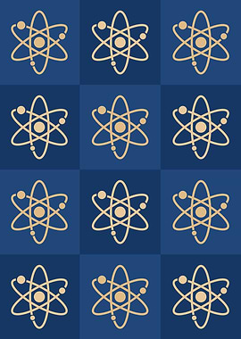Atom Science Icons Pop Art