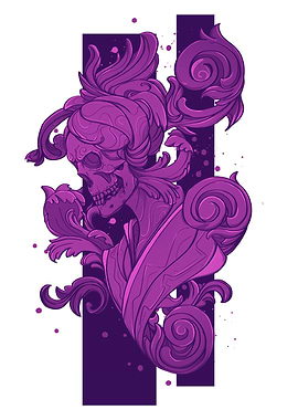 Graceful Mort Skull Geisha