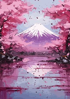Japan Mount Fuji Abstract