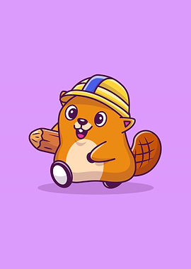 Cute Beaver Construction