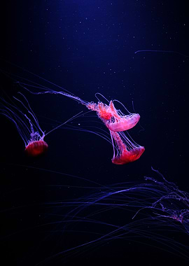 red jellyfish night