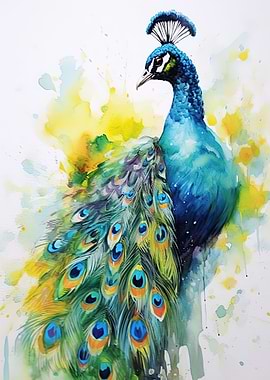 Peacock Watercolor