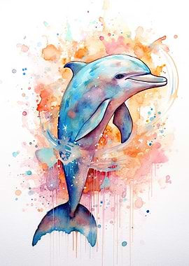 Dolphin Watercolor