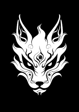 Minimalistic Kitsune Fox