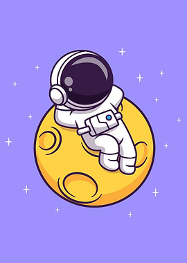 Cute astronaut laying