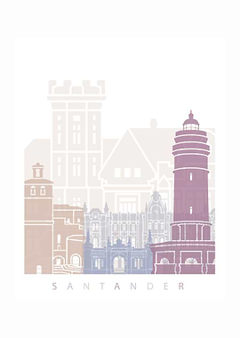 Santander skyline pastel
