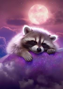 Cute Dreaming Raccoon