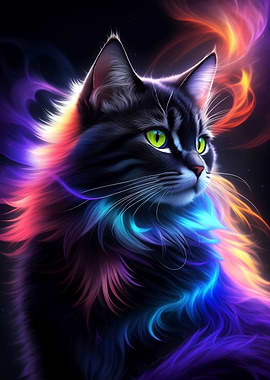 Charming Fantasy Black Cat