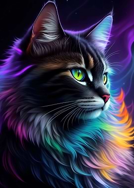 Stunning Fantasy Black Cat